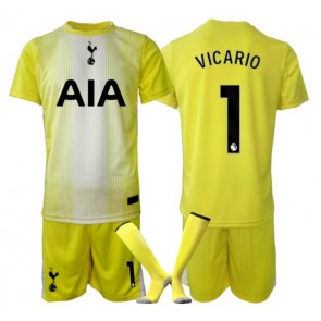 Tottenham Hotspur Guglielmo Vicario #1 Portiere Terza Maglia Bambino 2025-26 Manica Corta (+ Pantaloni corti)